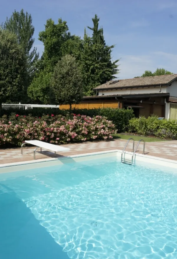 Large blue swimming pool